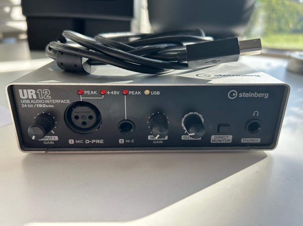 Steinberg UR12 USB Audio Interface + 2 Speakerkabels, Audio, Tv en Foto, Professionele apparaten, Ophalen, Zo goed als nieuw, Audio