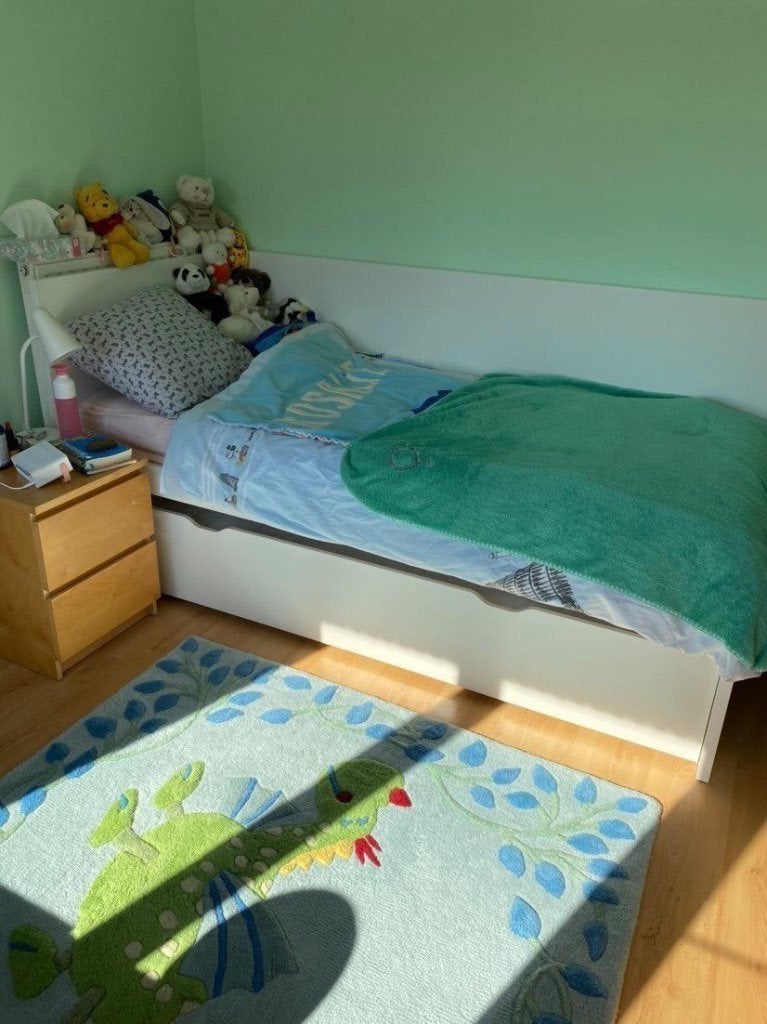 Wit kinderbed met slaaplade – Perfect voor slaapfeestjes!, 90 cm, Queen size, Comme neuf, Enlèvement