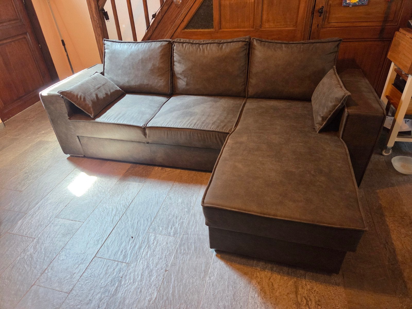 Zetel / Bed (bijna nooit gebruikt), Enlèvement, Neuf, 150 cm ou plus, 200 à 250 cm