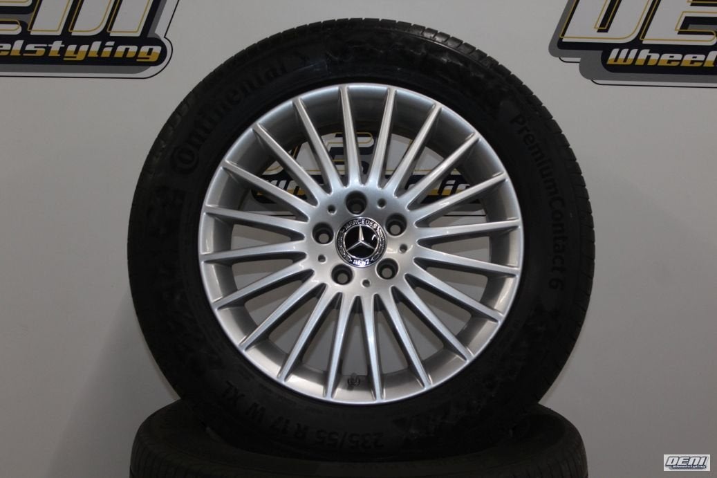 17" Originele Mercedes Velgenset Continental Zomerbanden, Gebruikt, -, -, Banden en Velgen