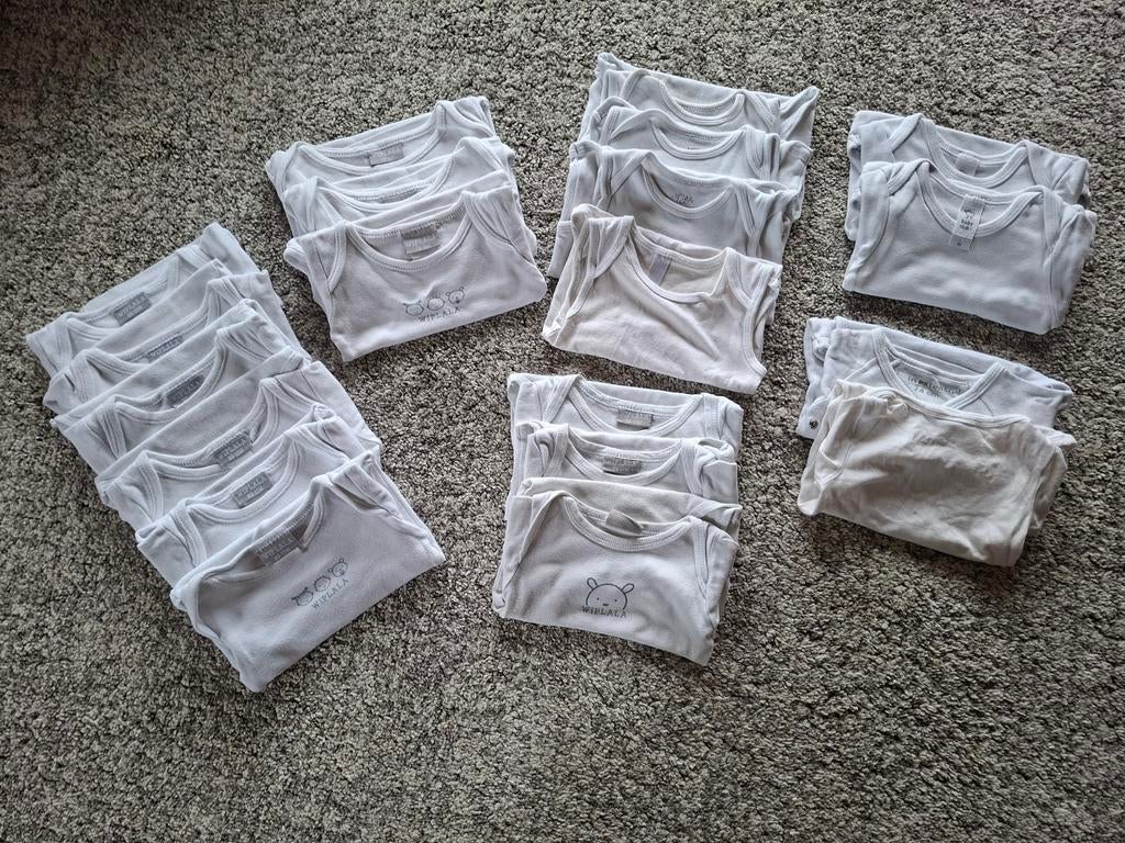 Pakket rompers wit 74-80, Kinderen en Baby's, Babykleding | Overige, Ophalen