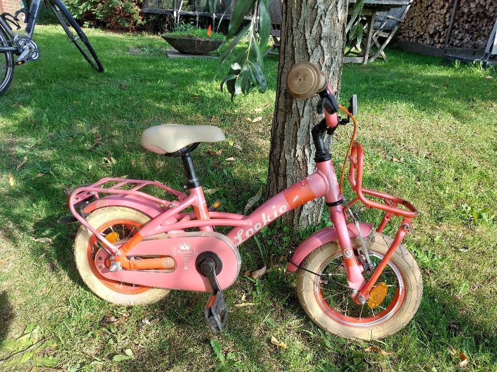 Loekie Princess 12 inch kinderfiets, Fietsen en Brommers, Ophalen, Terugtraprem, Zijwieltjes, Gebruikt