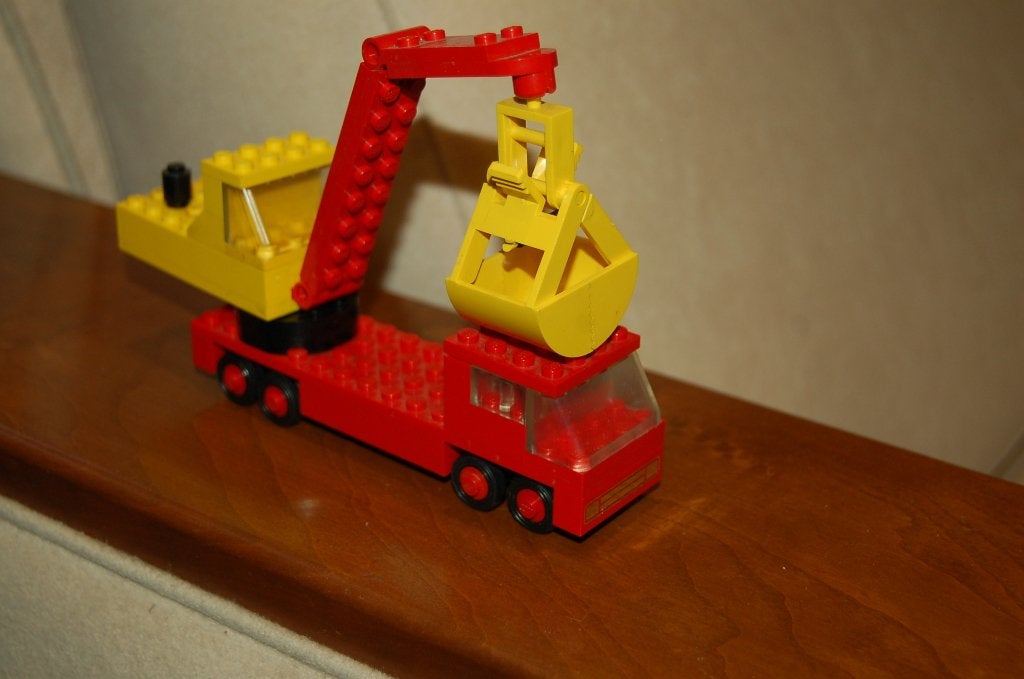 Vintage Lego camion met kraan 689 compleet instructies, Lego, Compleet, Ophalen of Verzenden, Zo goed als nieuw