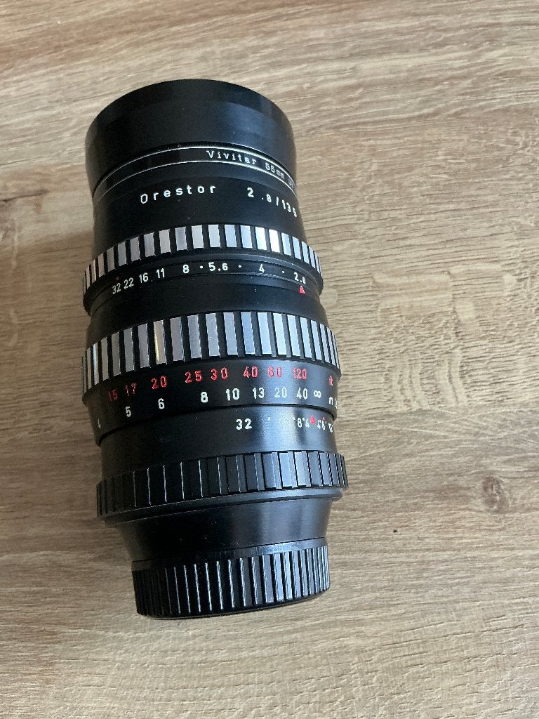 Meyer Optik Gorlitz Orestor 2.8/135 lens, zie foto's!, Ophalen of Verzenden, Gebruikt