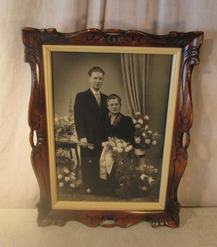 Prachtige antieke Houten artdeco Fotolijst - 43x33 / 35x25, Ophalen of Verzenden, Zo goed als nieuw