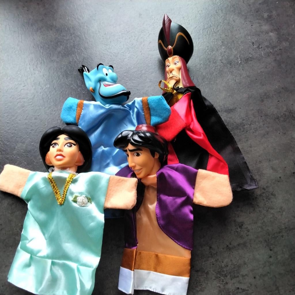 Aladdin handpoppen Disney poppenkastpoppen, Disney, Ophalen of Verzenden, Disney