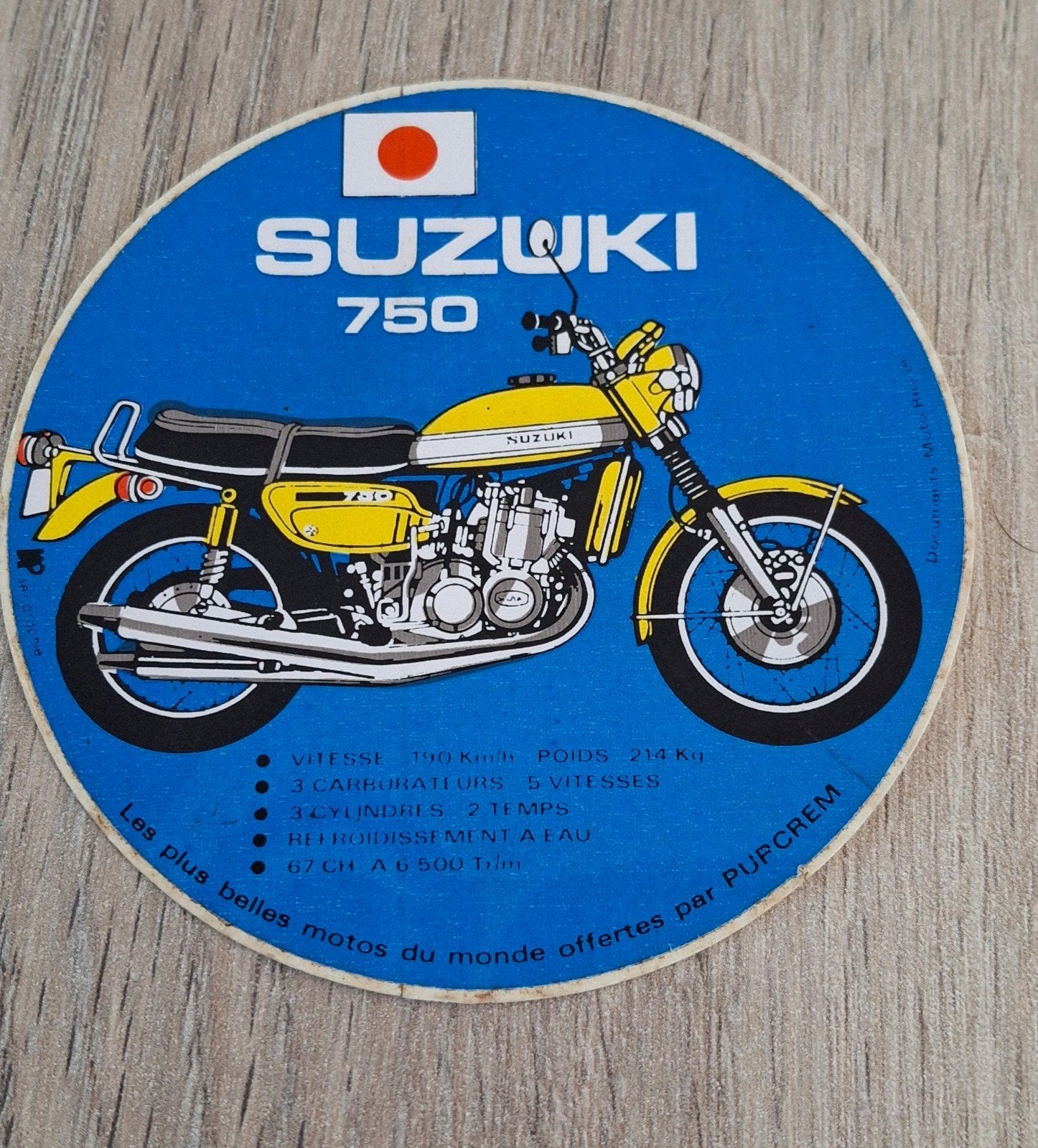 Vintage sticker moto Suzuki 750, Ophalen of Verzenden, Zo goed als nieuw, Auto of Motor