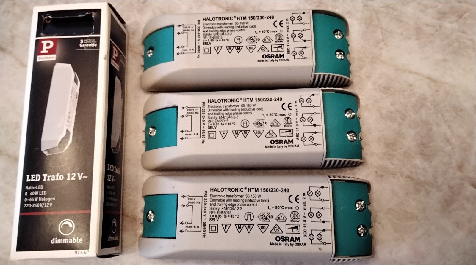 1+3=4 stuks LED trafo, dimbaar, 12V, zie foto 1, Enlèvement ou Envoi