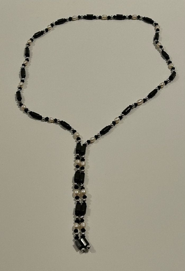 Magnetische zwart-witte halsketting / armband, Ophalen of Verzenden, Nieuw, Zwart, Verstelbaar