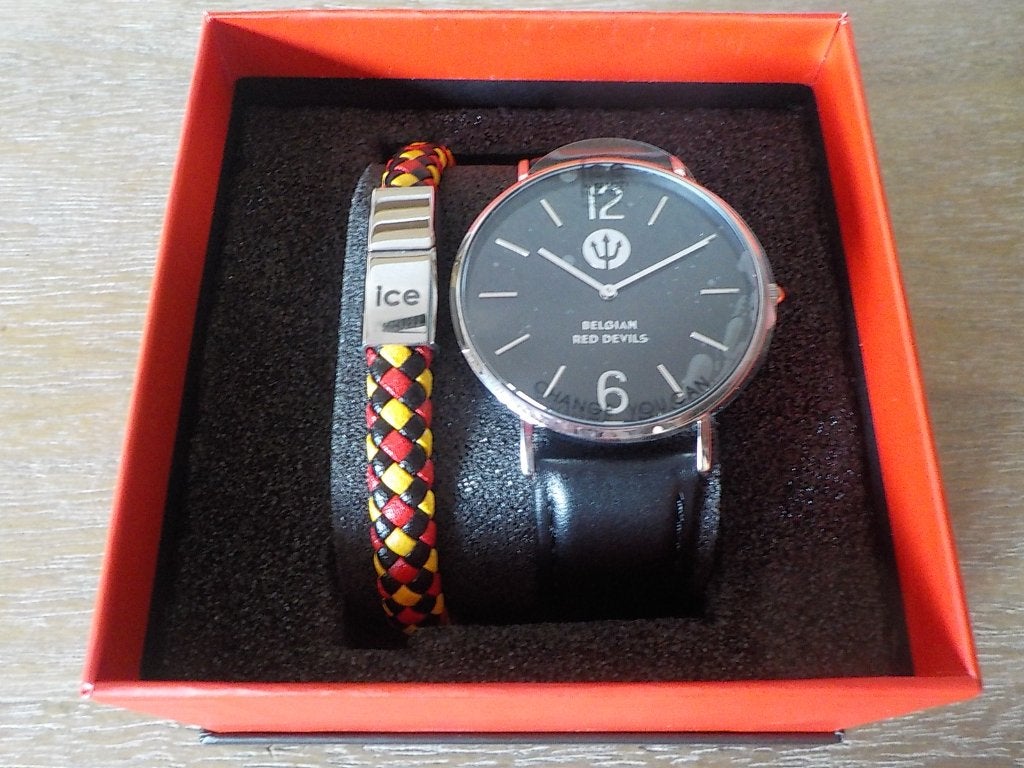 Ice-Watch Belgian Red Devils horloge met armband - NIEUW, Handtassen en Accessoires, Horloges | Heren, Overige merken, Leer, Staal