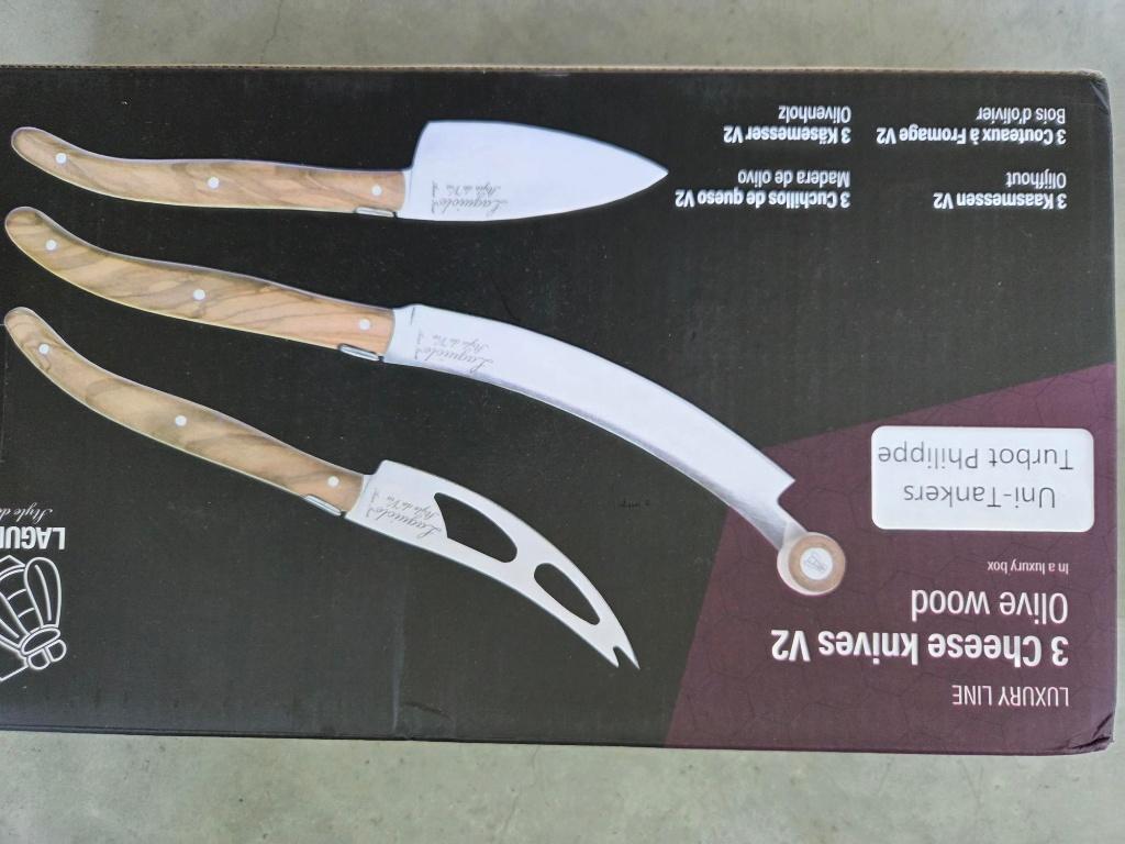 Luxe Kaasmessenset Olijfhout - Laguiole Stijl, Laguiole, Ophalen of Verzenden, Info@onlinebikeparts.be, Rijkmakerlaan 24, 2910 Essen