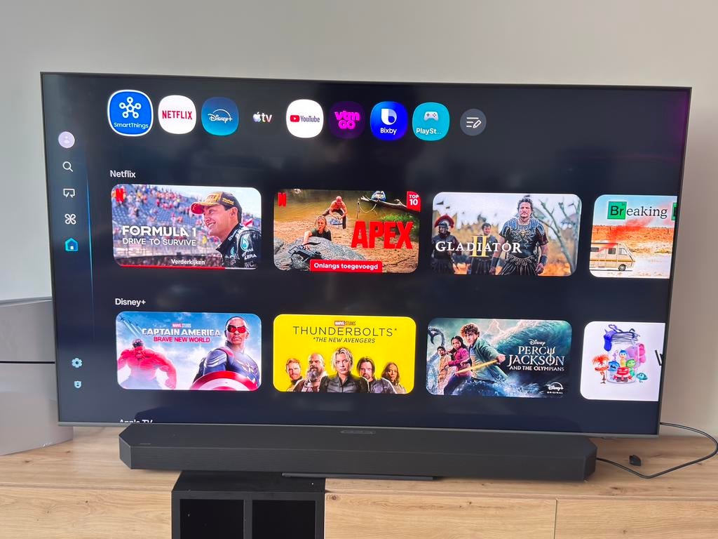 SAMSUNG 65inch Qled TV + samsung Home Cinema systeem, Ophalen, QLED, 120 Hz, Zo goed als nieuw