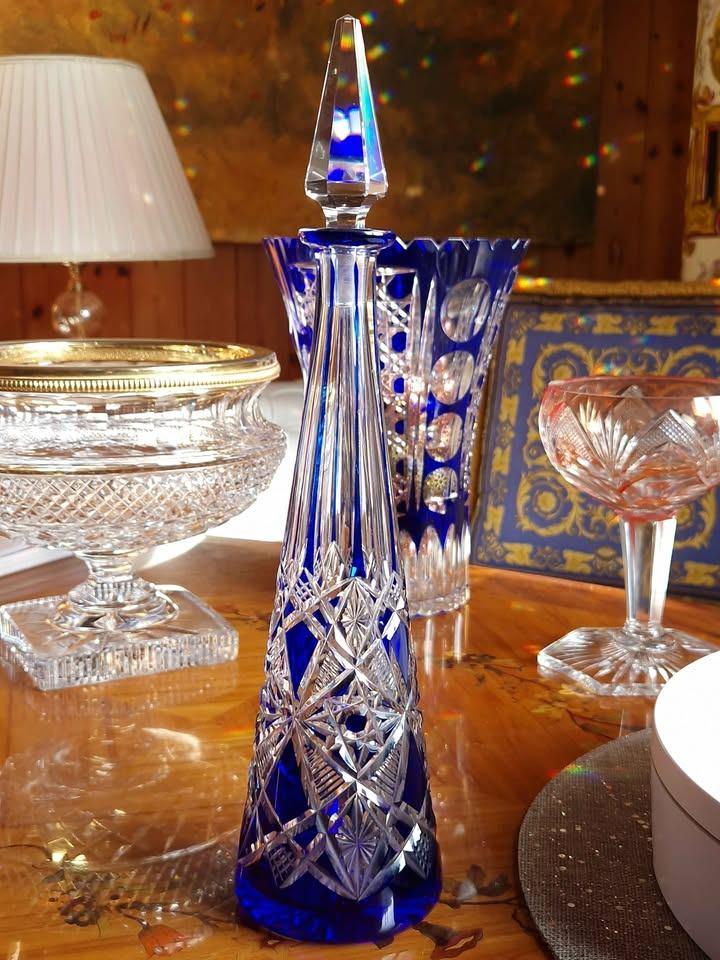 Carafe Baccarat Lagny a liqueur Bleue cobalt, Enlèvement ou Envoi