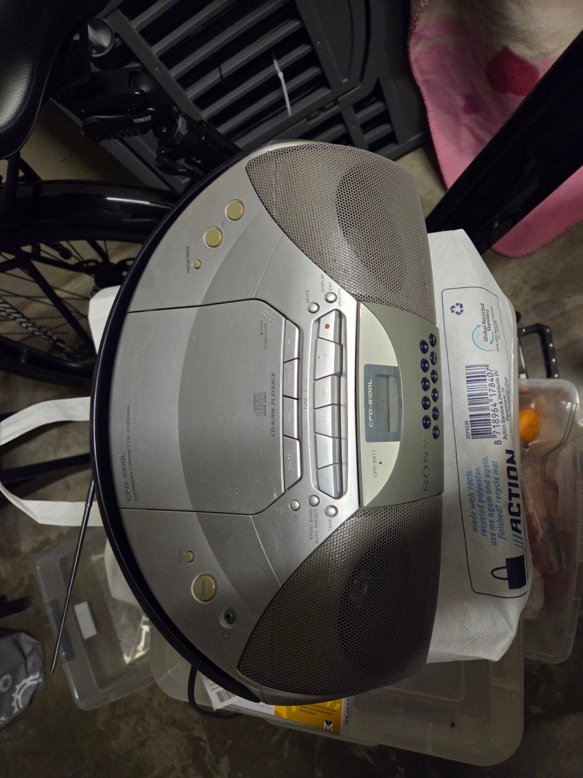 radio Sony cd speler casette, Ophalen, Zo goed als nieuw