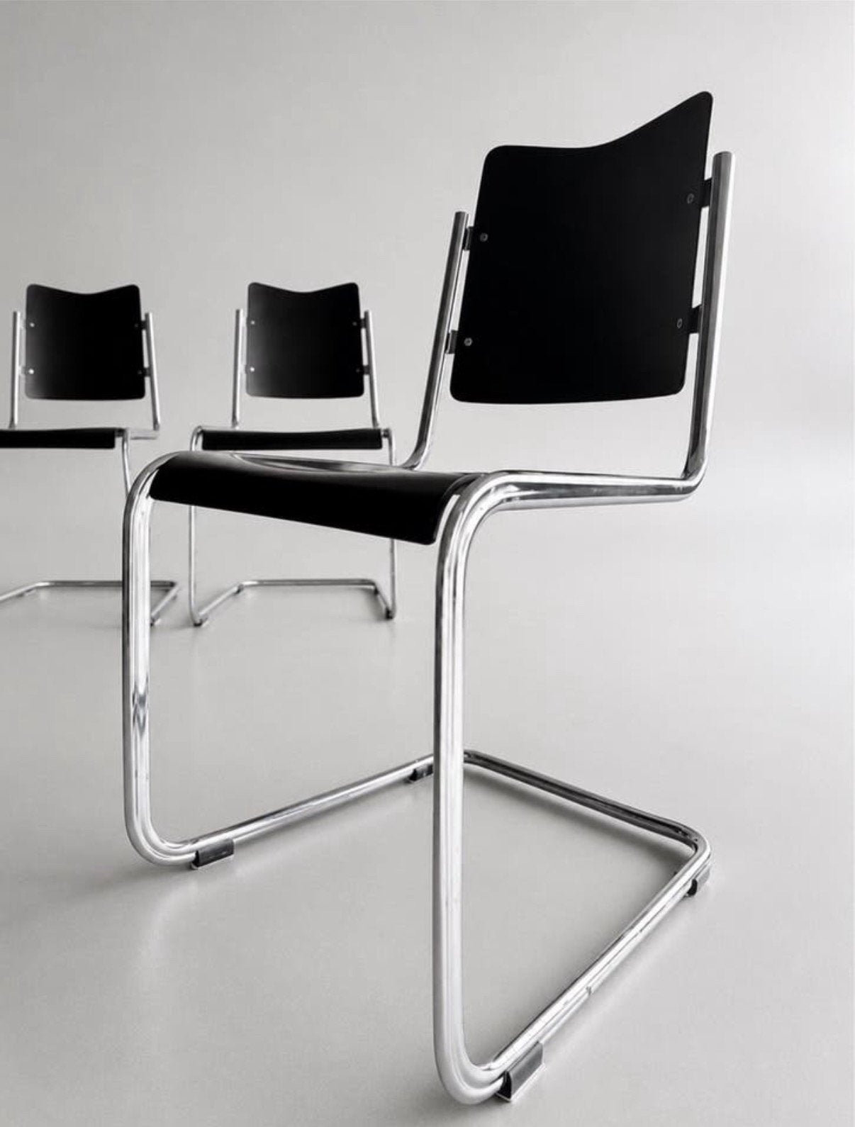Set of 4 Vintage Tecta B11 Cantilever Chairs, Jean Prouve, Ophalen, Zwart, Hout, Set