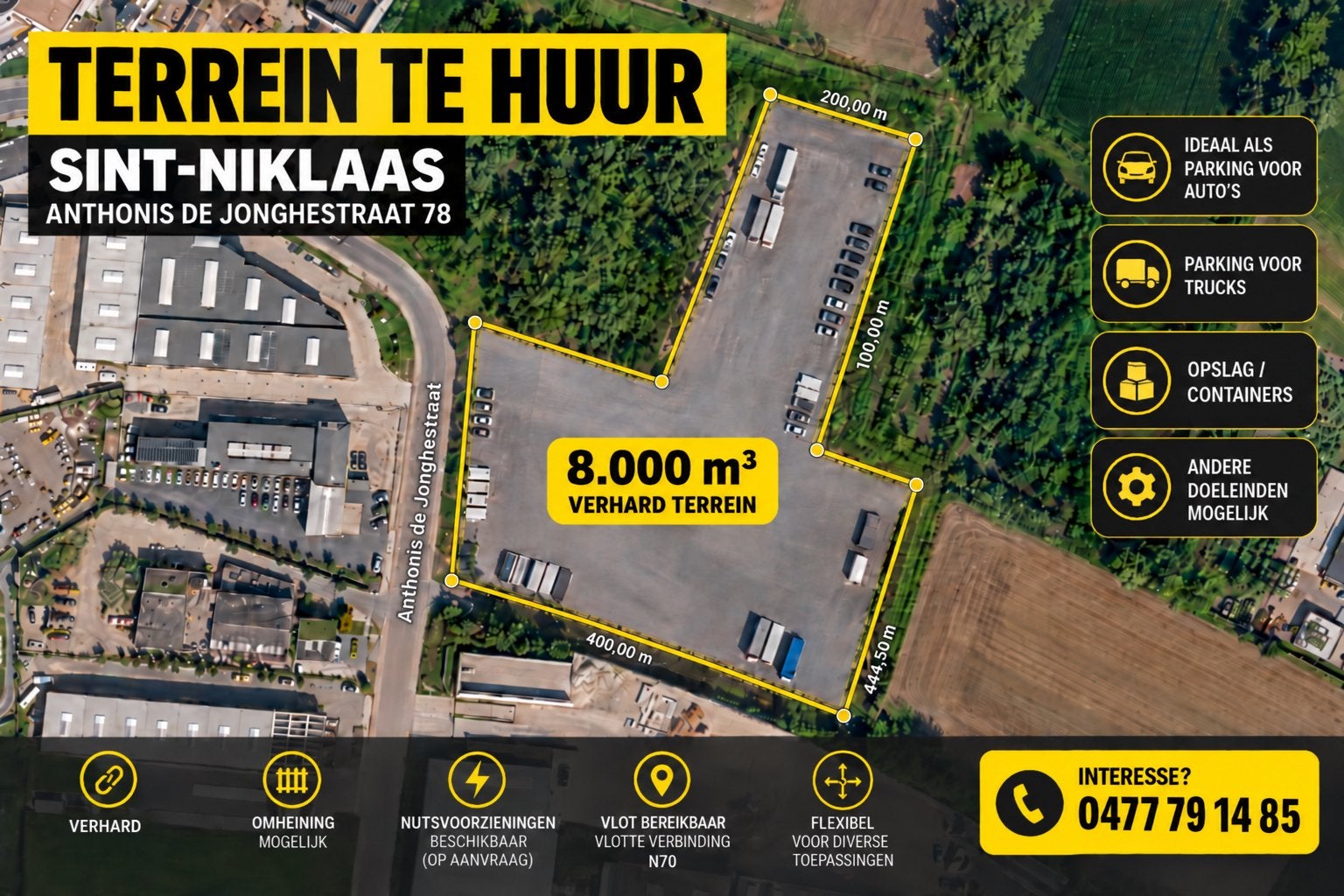 Industrieterrein te huur 8000m2, Verkoop zonder makelaar, 1500 m² of meer