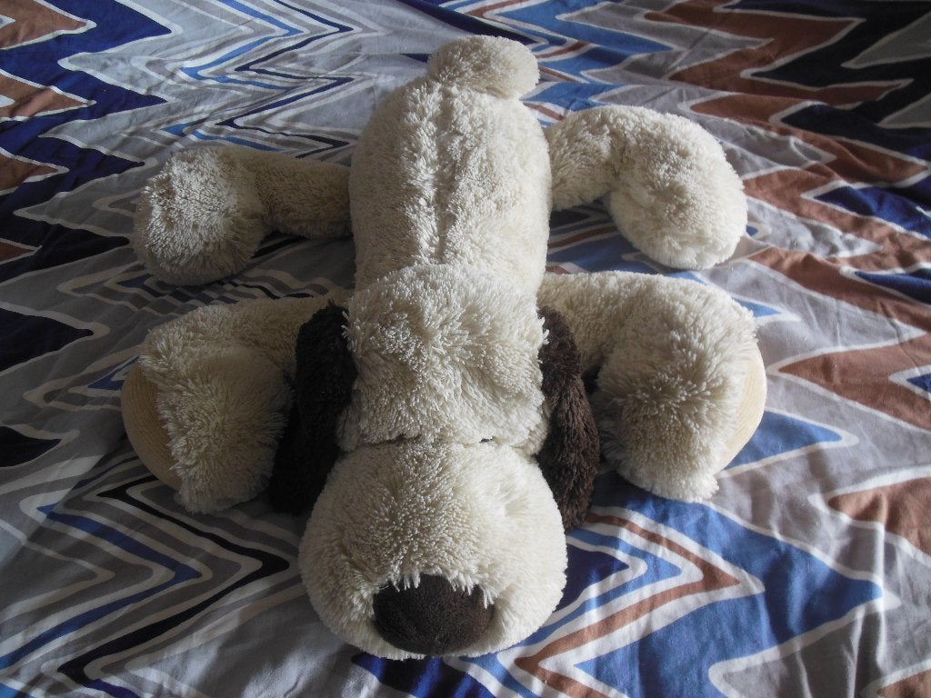 grote knuffelhond ong 70cm in nieuwstaat, Zo goed als nieuw, Middelgroot (20 tot 80 cm), Wit, Hond