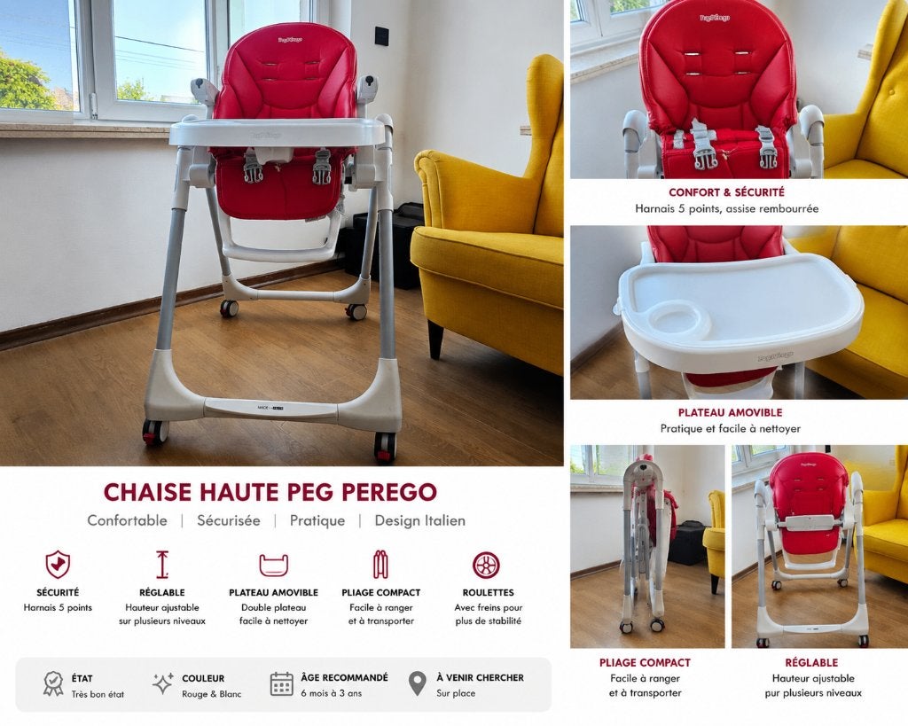 Peg Perego Prima Pappa Volg mij, Ophalen, Gebruikt, Meegroeistoel, Afneembaar eetblad