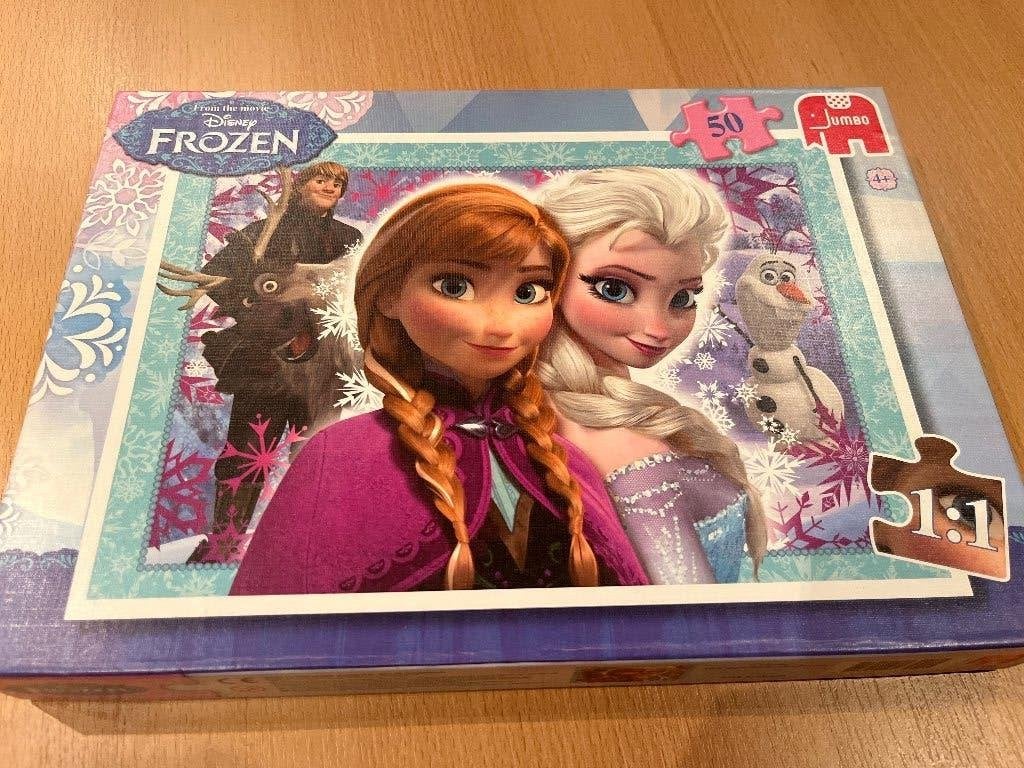 Puzzel Frozen 50 stuks, Ophalen, Meer dan 50 stukjes, Zo goed als nieuw, 4 tot 6 jaar