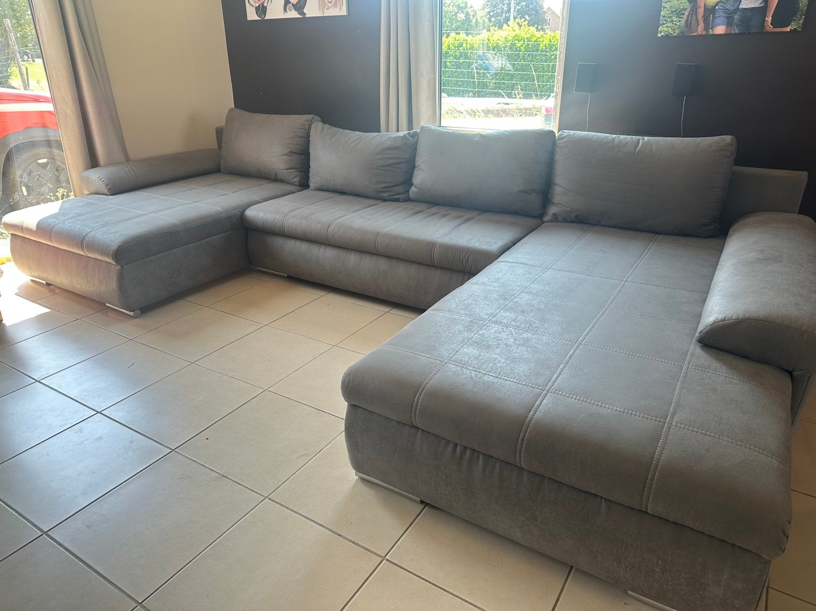 Hoekzetel u zetel zo goed als nieuw, Enlèvement, Comme neuf, Cuir, U zetel