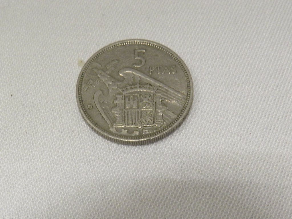 Pièce de 5 pesetas 1957, Enlèvement ou Envoi, Autres pays, Autres valeurs, Monnaie en vrac