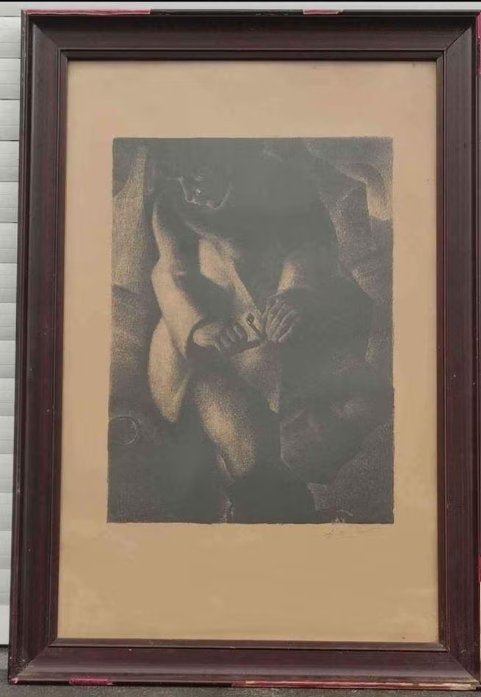 lithographie signe anto carte, Antiek en Kunst, Ophalen of Verzenden, Lithografie