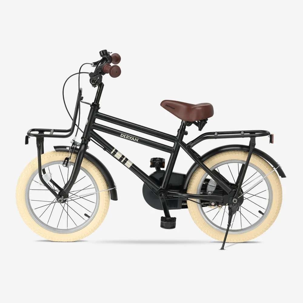 DERYAN Cooper 16 inch Kinderfiets 4-8 Jaar – Zwart Fiets, Ophalen of Verzenden, Zo goed als nieuw