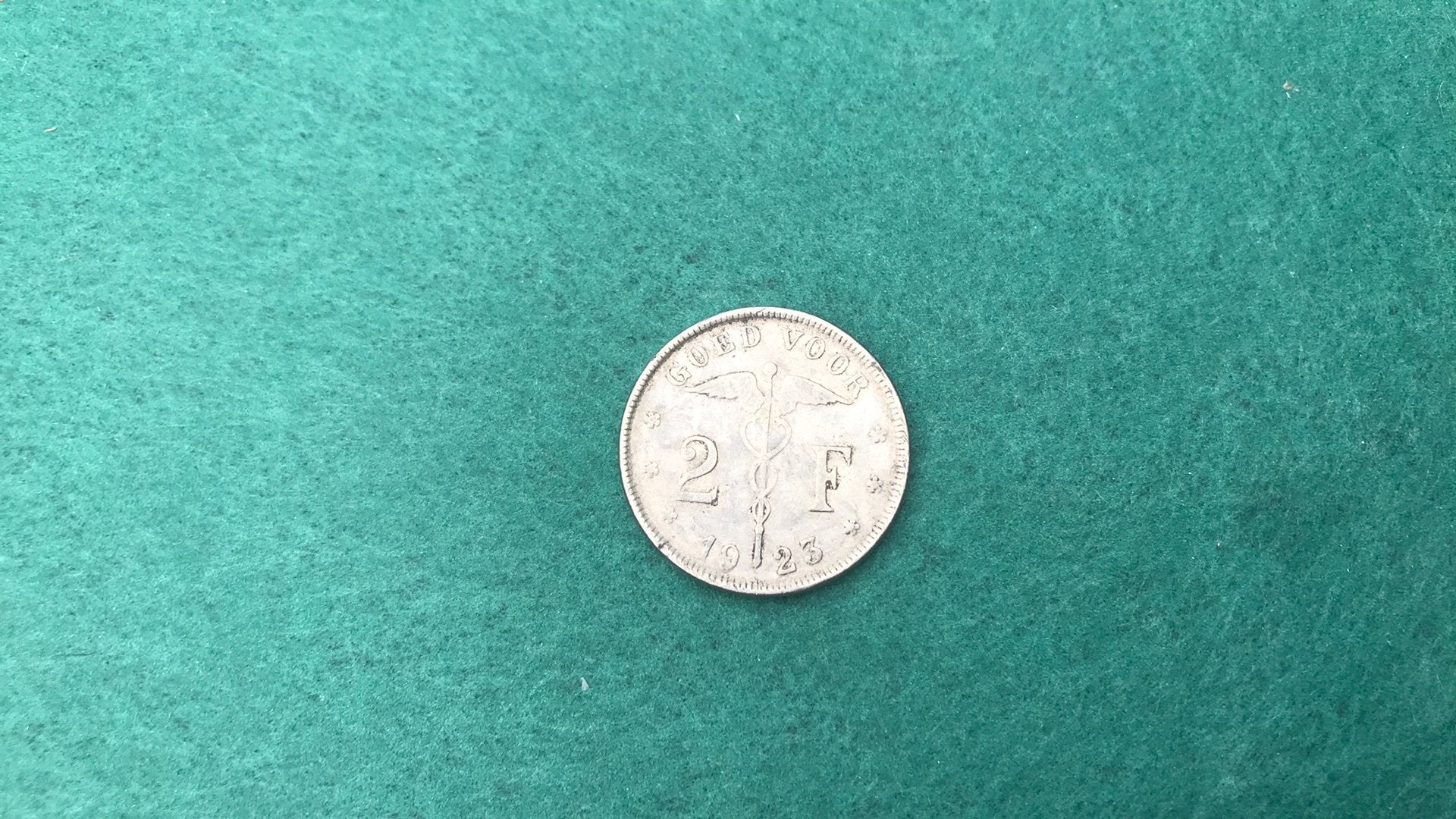 munt 2 frank 1923 Belgie, Ophalen