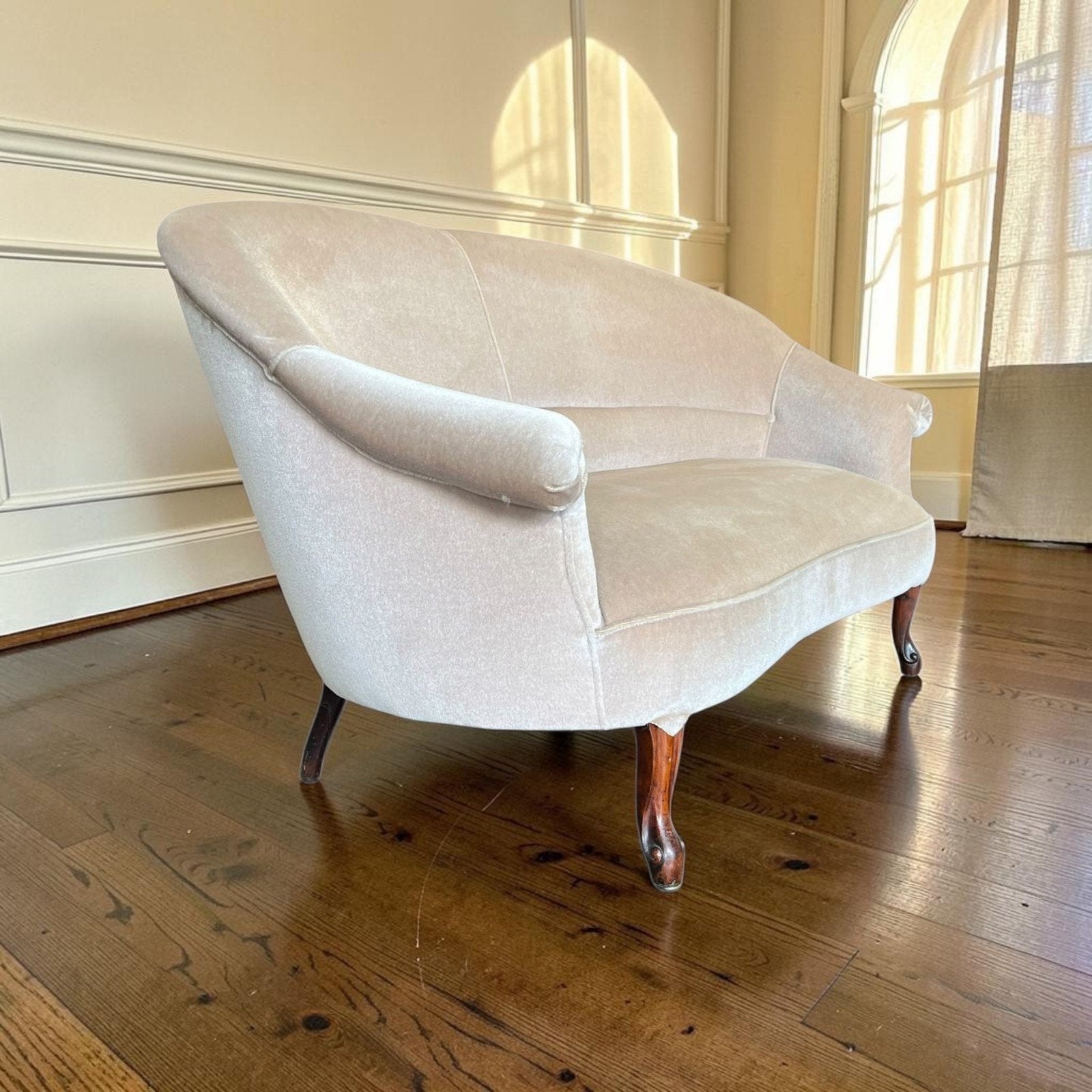 Vintage beige tweezit / fauteuil / bank, Antiek en Kunst, Ophalen of Verzenden
