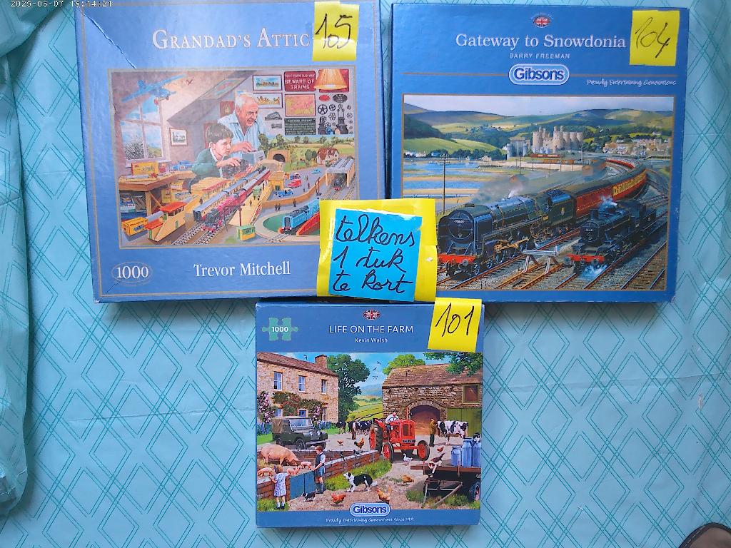 puzzel 1000 gibsons==TELKENS  1 STUK TE KORT ==zie info, Ophalen of Verzenden, Gebruikt