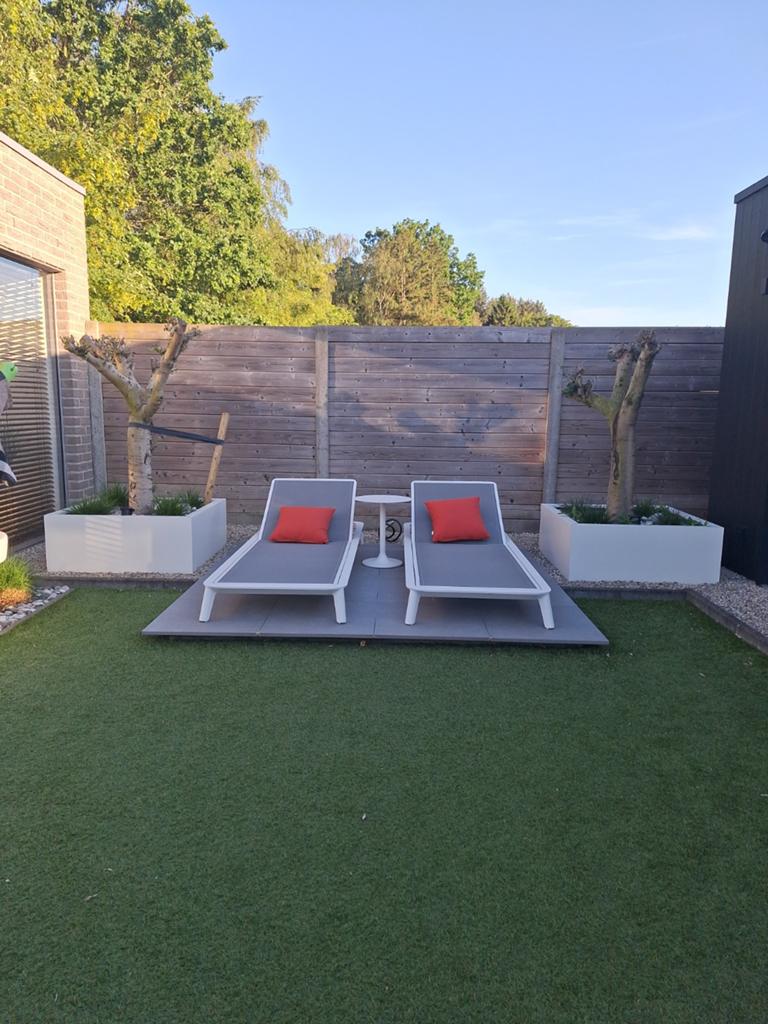 Set strakke aluminium ligzetels (bijna) nieuw, Enlèvement, Aluminium