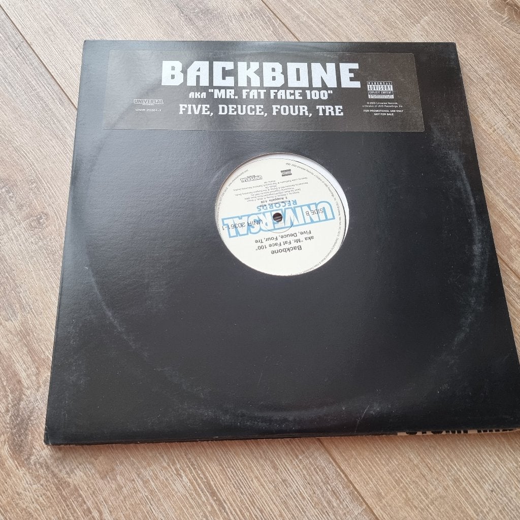 12" Backbone – Five, Deuce, Four, Tre, Gebruikt, Maxi-single, 12 inch, Hiphop en Rap