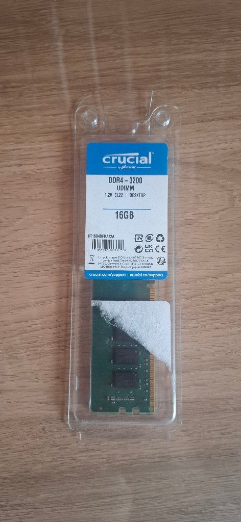 16 GB RAM DDR4 3200 Crucial, Ophalen, DDR4, Nieuw, Desktop