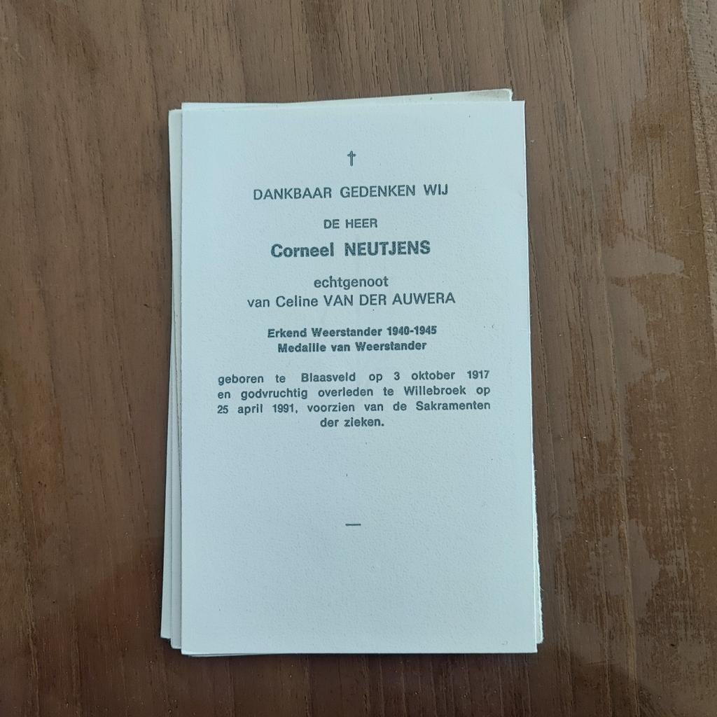 Résistant reconnu Résistant aux médailles de 1940, Enlèvement ou Envoi