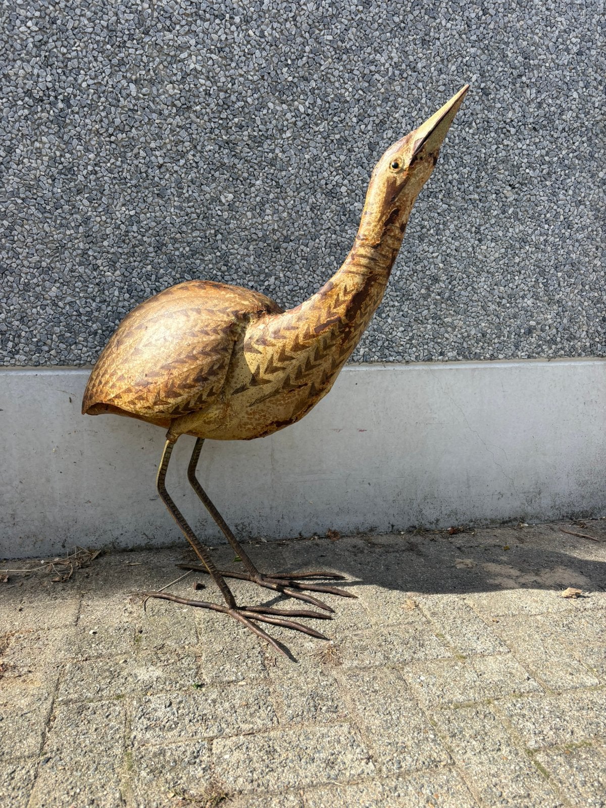 Mooie ijzeren vogel, Tuin en Terras, Ophalen, Gebruikt, Metaal, Dierenbeeld