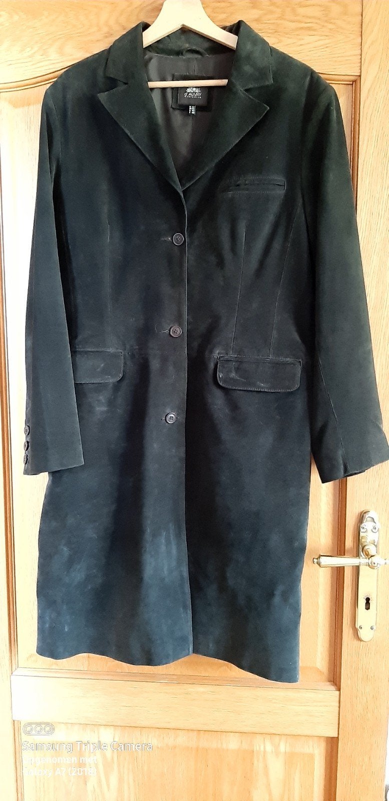Veste mi-longue en cuir, taille 44, Enlèvement ou Envoi, Brun, Porté, Manteau