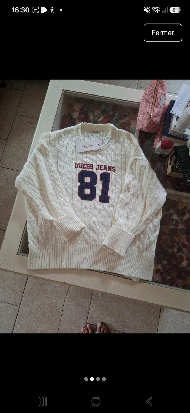 pull Guess, Guess, Enlèvement ou Envoi, Beige, Taille 42/44 (L)