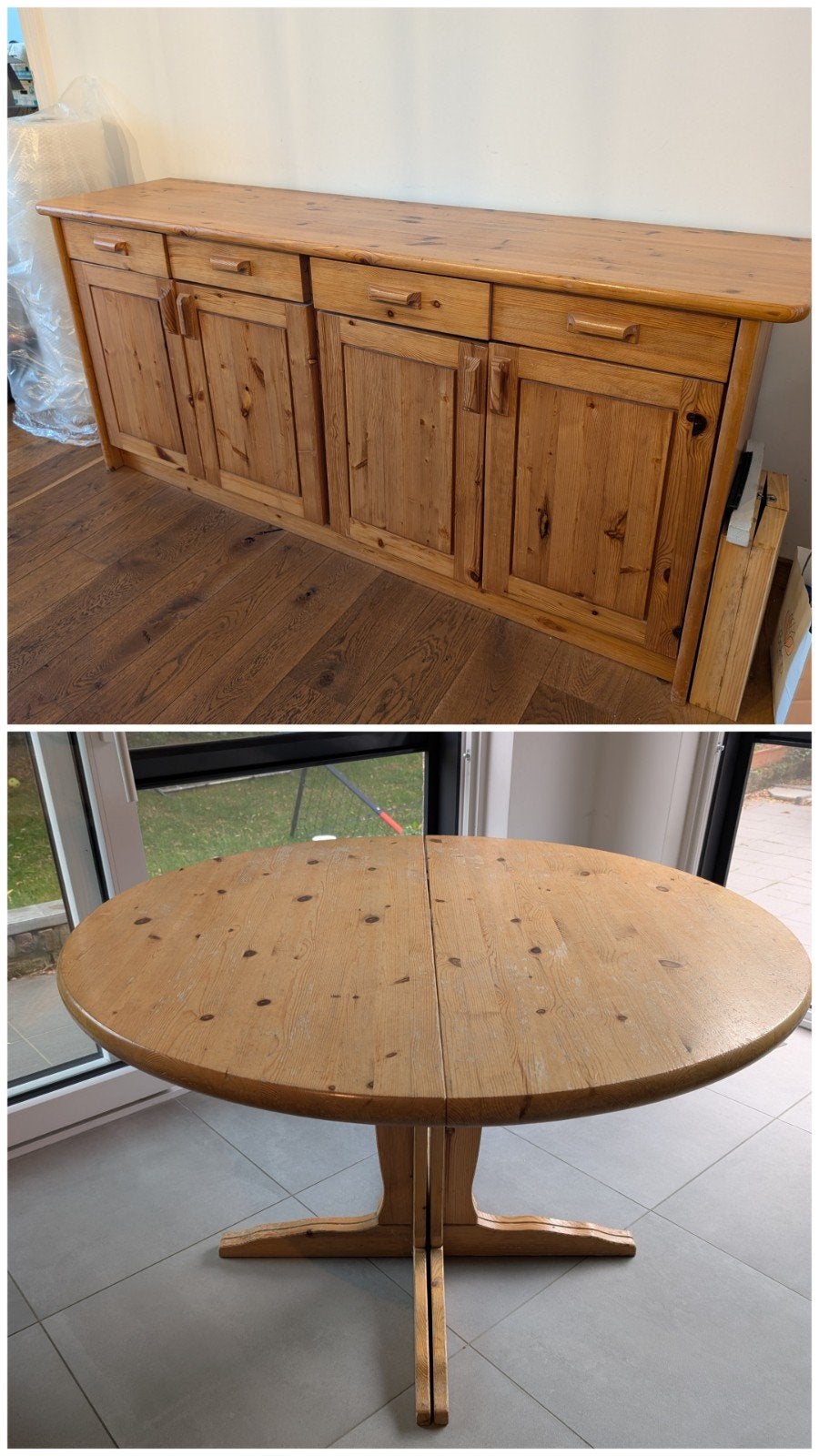 Ensemble table gigogne et buffet, 25 à 50 cm, 150 à 200 cm, Enlèvement, Utilisé