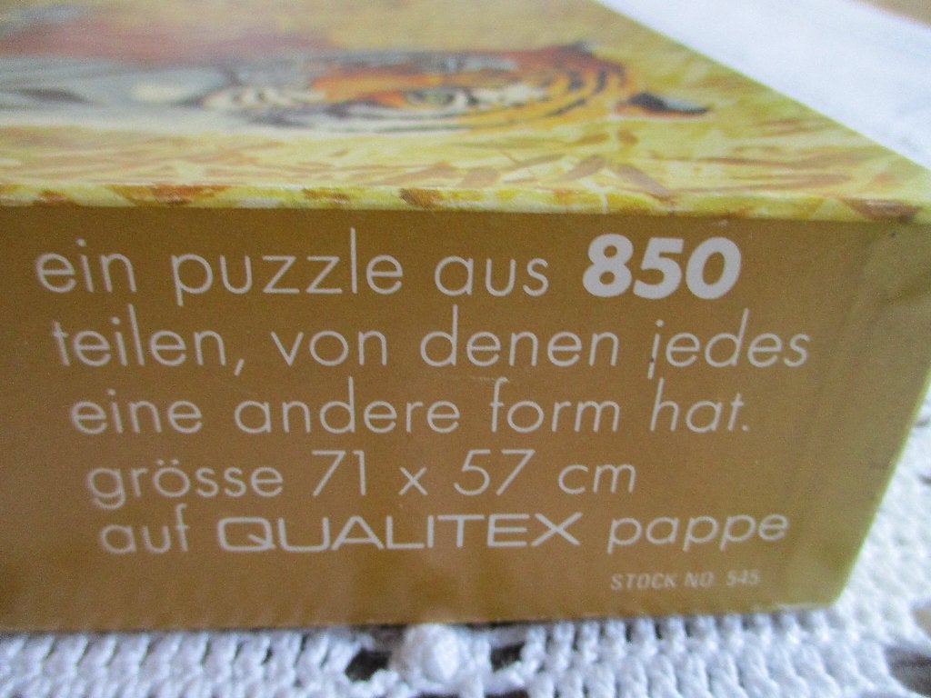Puzzel Tijger 850 stuks -kadotip, Enlèvement ou Envoi, 500 à 1500 pièces, Neuf, Puzzle