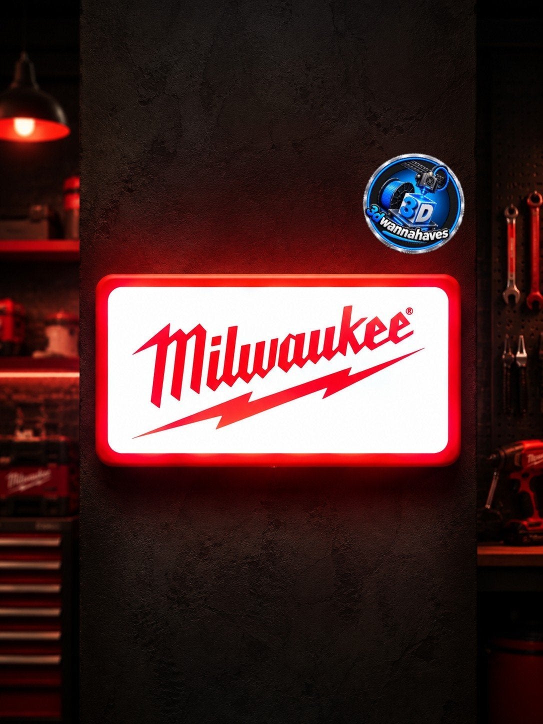 De Milwaukee LED lichtreclame is een absolute must-have, Ophalen of Verzenden, Nieuw, Lichtbak of (neon) lamp