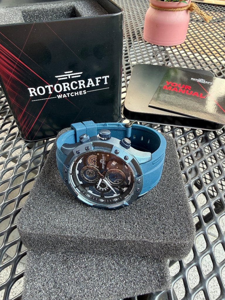 splinternieuw horloge rotorcraft  in een blikken doos, Enlèvement ou Envoi, Neuf, Montre-bracelet