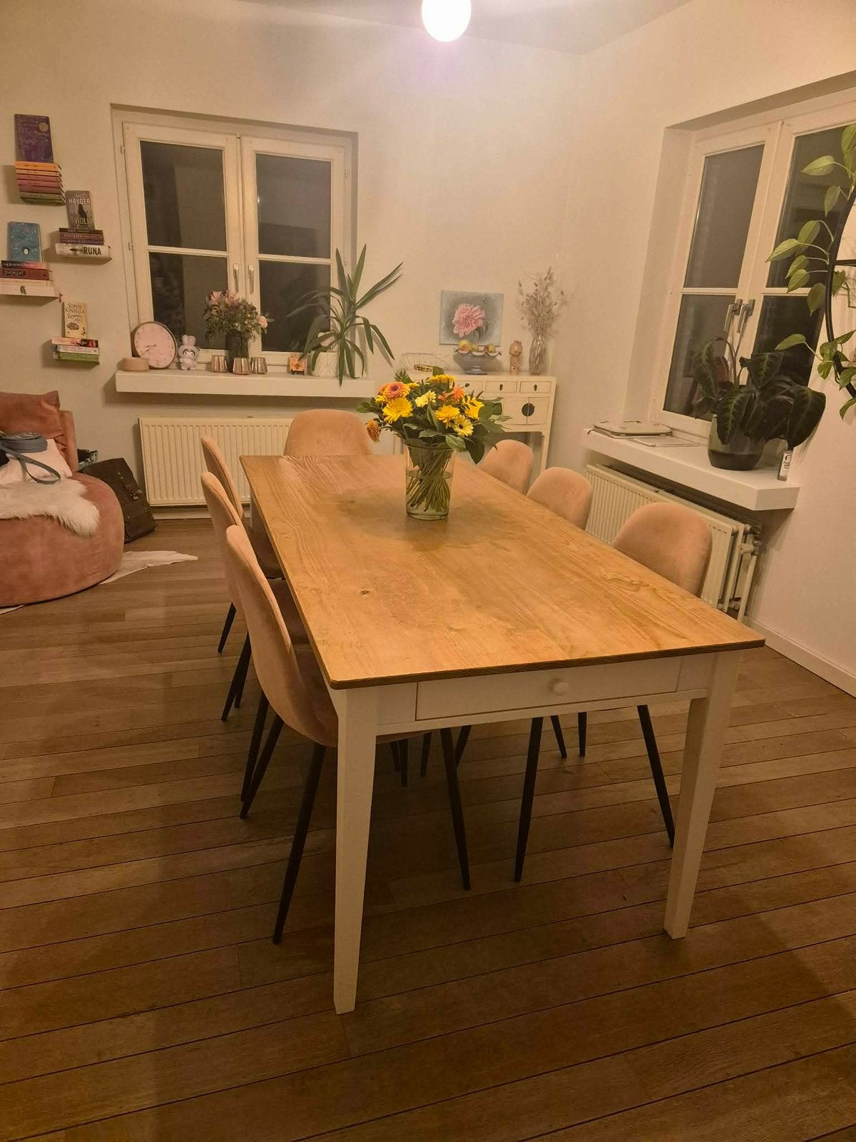 Eettafel 6 personen, Ophalen, 50 tot 100 cm, Zo goed als nieuw, Vijf personen of meer