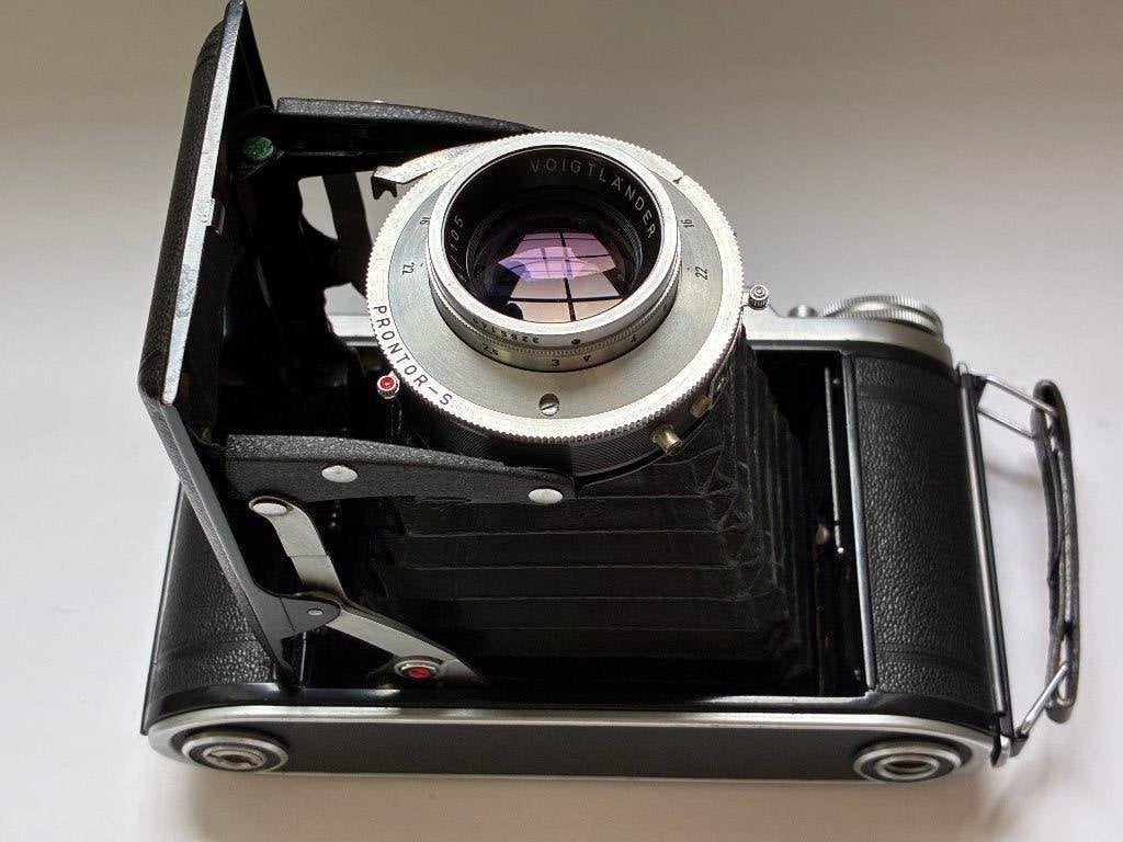 Voigtlander Bessa I avec Vaskar F/4.5 105 mm (restauré), TV, Hi-fi & Vidéo, Appareils photo analogiques, Enlèvement ou Envoi, Reconditionné