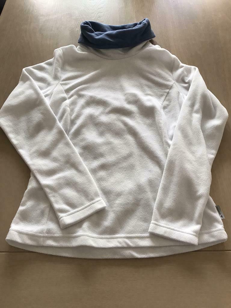 Witte fleece trui hoge kol - Decathlon - M - nieuwstaat, Maat 38/40 (M), Wit, Ophalen of Verzenden, Zo goed als nieuw
