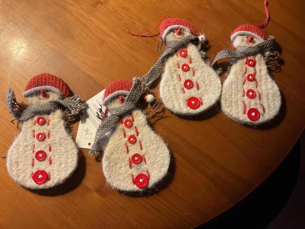 4 stuks sneeuwpoppen, kerstversiering, Diversen, Ophalen of Verzenden