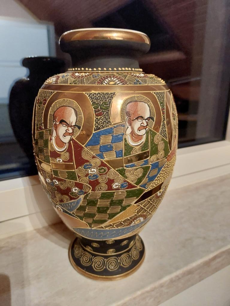 Vase japonais "Satsuma style" céramique peinte début du 20e, Enlèvement