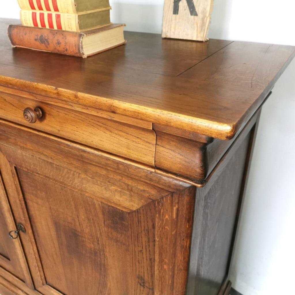 Lange Antieke Louis Philippe dressoir in eik, Antiquités & Art, Antiquités | Meubles | Armoires, Enlèvement