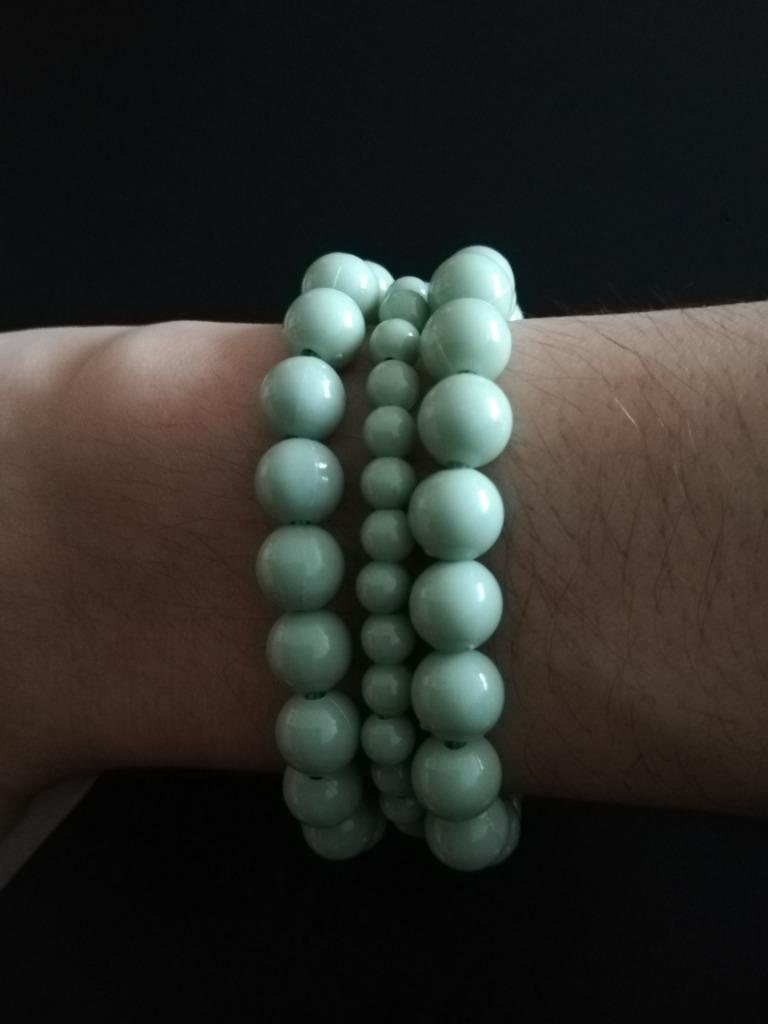 Trio de bracelets verts, Enlèvement ou Envoi, Comme neuf, Vert, Élastique