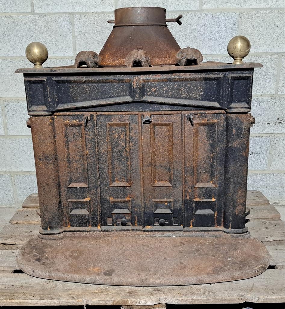 Poêle à bois en fonte, Maison & Meubles, Poêles, Enlèvement, Utilisé, Bois, Autoportant