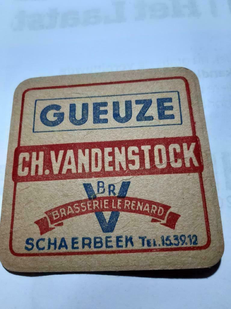 oude bierkaartje: Gueuze  Ch Vandenstock  Schaerbeek, Ophalen of Verzenden